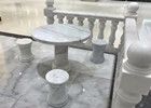 White marble garden table chair