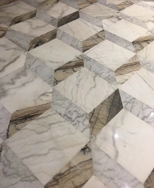 River white marble 3D floor tiles