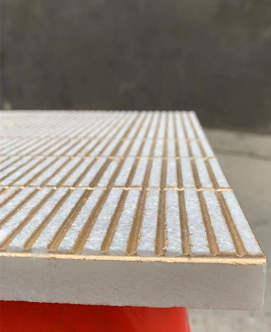 Groove white marble